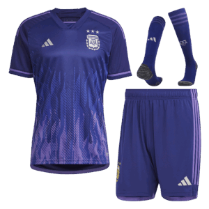 Maillot ENFANT/JUNIOR Argentine Extérieur 3 Étoiles Champion Coupe du Monde 2022-2023